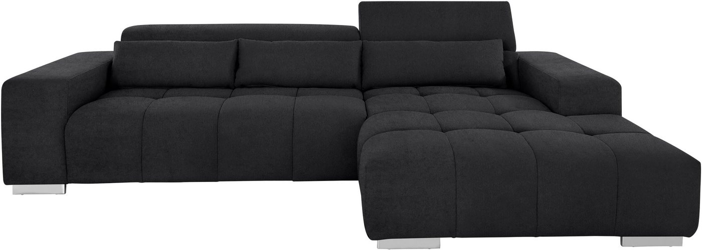 COTTA Ecksofa Orion L-Form, B: 307 cm, moderne Steppung, bequeme Wellenunterfederung, 2x Kopfteilverstellung & 3 Nierenkissen – Bild 2 von 5