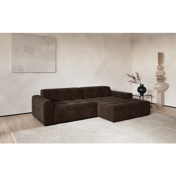 COTTA Ecksofa Sento L-Form, B: 280 cm, Chenille-Struktur, XXL Recamiere B: 133 cm, optional elektrische Sitztiefenverstellung, kubisch, bequemer Sitz