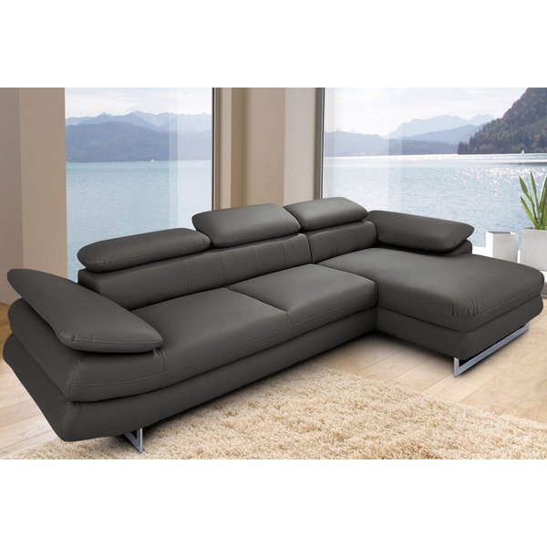 COTTA Ecksofa Solution L-Form, B:286cm,modern mit Relaxarmlehne, Wellenunterfederung, mit Arm- & Kopfteilverstellung, wahlweise mit Schlaffunktion