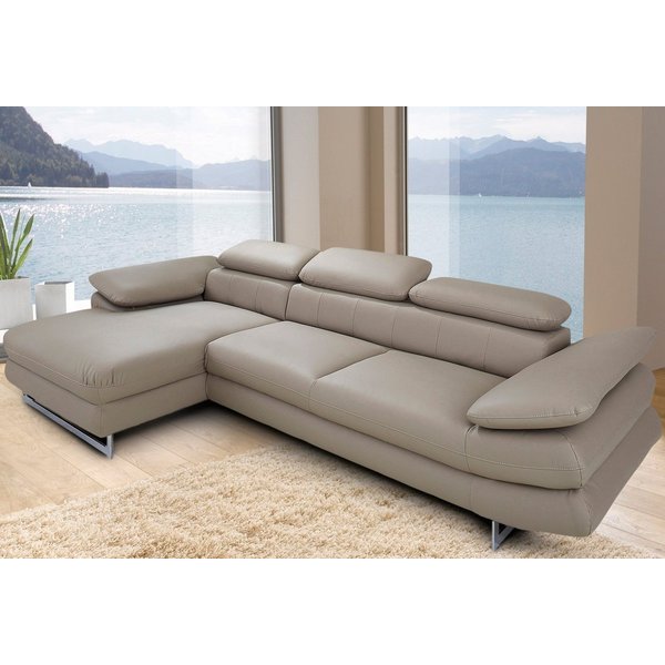 COTTA Ecksofa Solution L-Form, B:286cm,modern mit Relaxarmlehne, Wellenunterfederung, mit Arm- & Kopfteilverstellung, wahlweise mit Schlaffunktion
