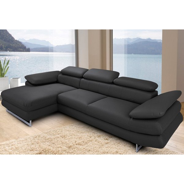COTTA Ecksofa Solution L-Form, B:286cm,modern mit Relaxarmlehne, Wellenunterfederung, mit Arm- & Kopfteilverstellung, wahlweise mit Schlaffunktion