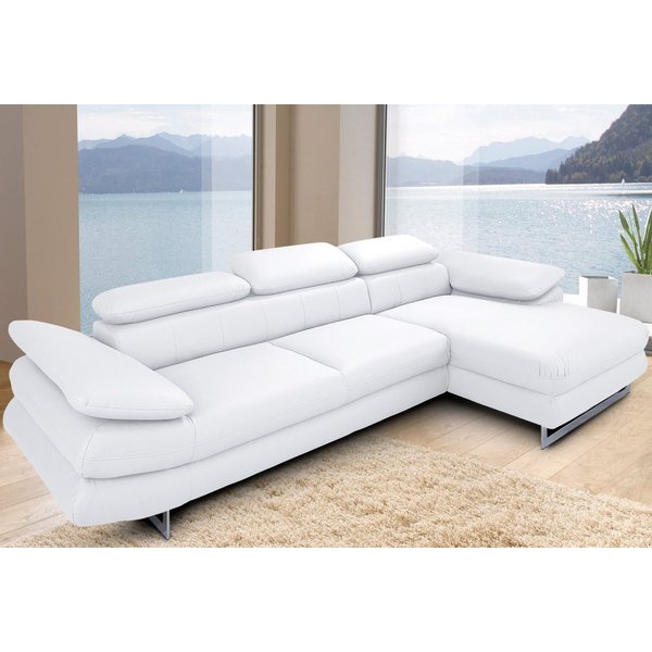 COTTA Ecksofa Solution L-Form, B:286cm,modern mit Relaxarmlehne, Wellenunterfederung, mit Arm- & Kopfteilverstellung, wahlweise mit Schlaffunktion
