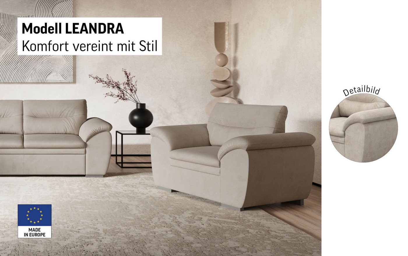 COTTA Sessel Leandra, Polstergarnitur, auch als Set erhältlich – Bild 3 von 5