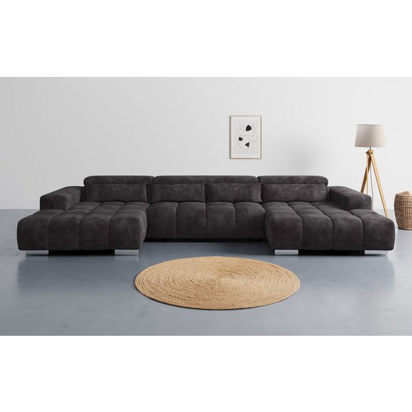 COTTA Wohnlandschaft Orion U-Form, B: 400 cm, Kopfteilverstellung & 4 Kissen, optional elektr. Sitztiefenverstellung