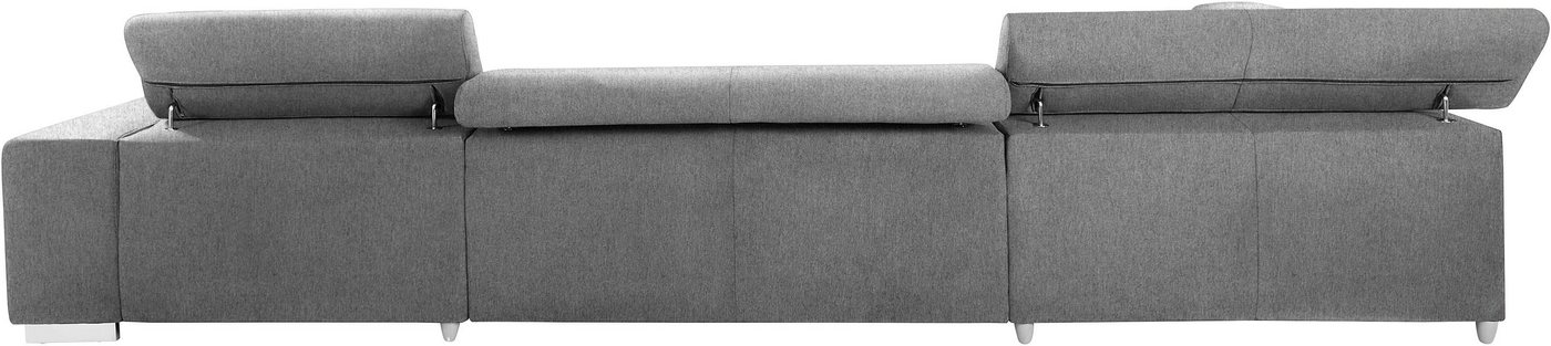 COTTA Wohnlandschaft Orion U-Form XXL, B: 409 cm, bequeme Wellenunterfederung, top modern, mit Kopfteilverstellung & 6 Nierenkissen – Bild 4 von 5