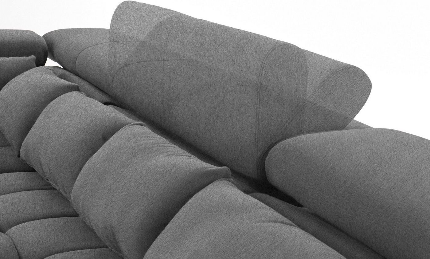 COTTA Wohnlandschaft Orion U-Form XXL, B: 409 cm, bequeme Wellenunterfederung, top modern, mit Kopfteilverstellung & 6 Nierenkissen – Bild 5 von 5