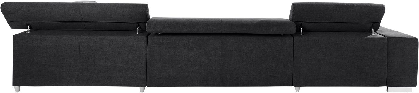 COTTA Wohnlandschaft Orion U-Form XXL, B: 409 cm, bequeme Wellenunterfederung, top modern, mit Kopfteilverstellung & 6 Nierenkissen – Bild 4 von 5