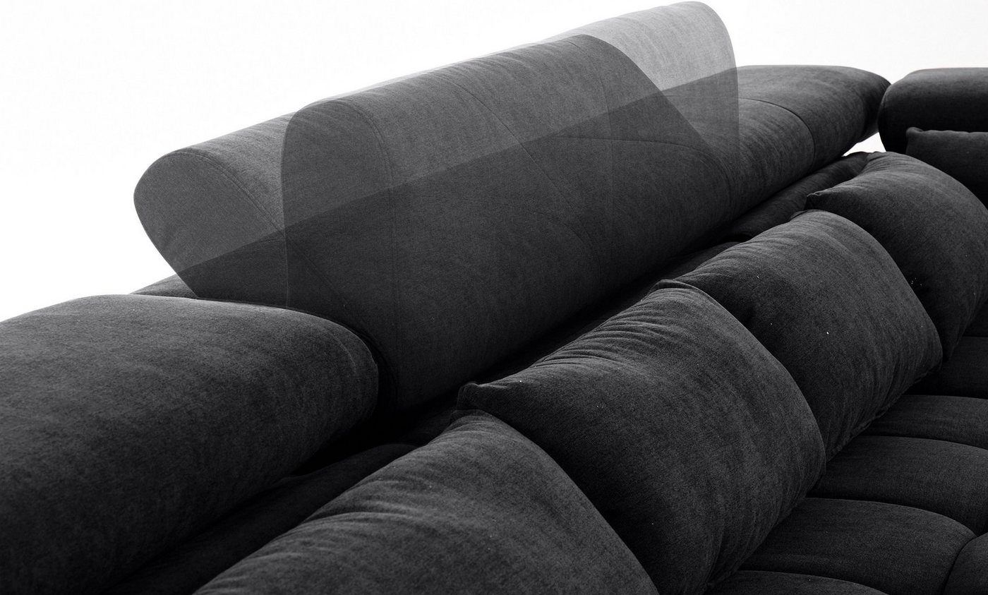 COTTA Wohnlandschaft Orion U-Form XXL, B: 409 cm, bequeme Wellenunterfederung, top modern, mit Kopfteilverstellung & 6 Nierenkissen – Bild 5 von 5