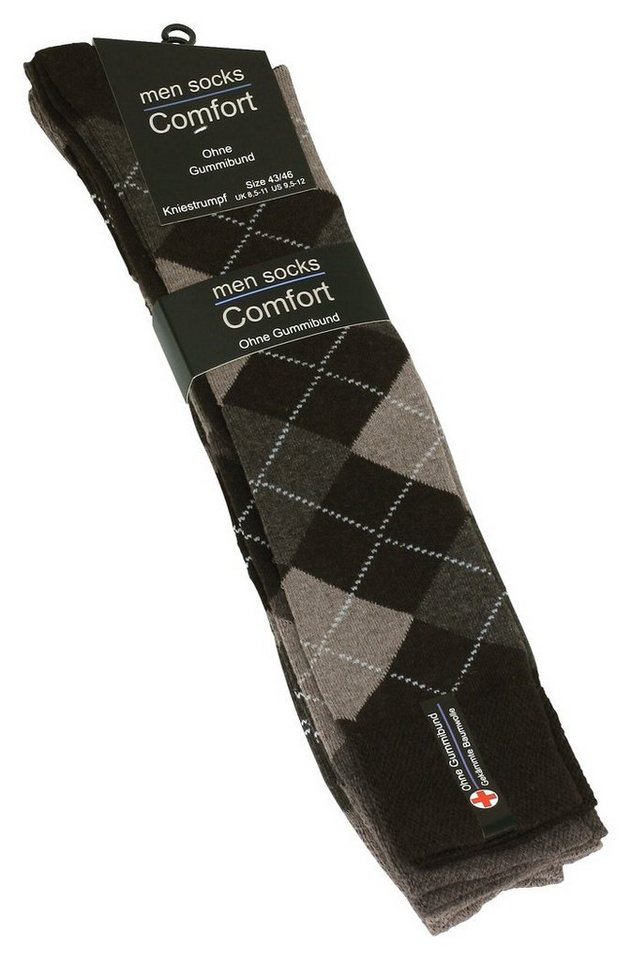 Cotton Prime® Kniestrümpfe 3 Paar, mit Karos (3-Paar) in angenehmer Baumwollqualität – Bild 2 von 2