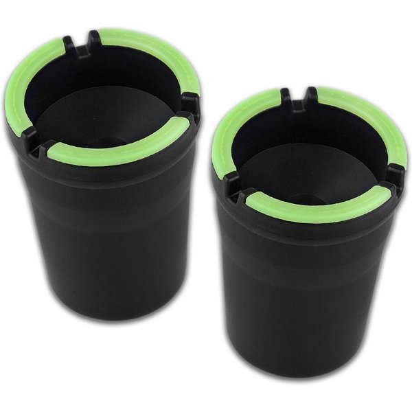 Coumo Aschenbecher 2x Autoaschenbecher Outdoor KFZ Auto Ascher Getränkehalter leuchtend