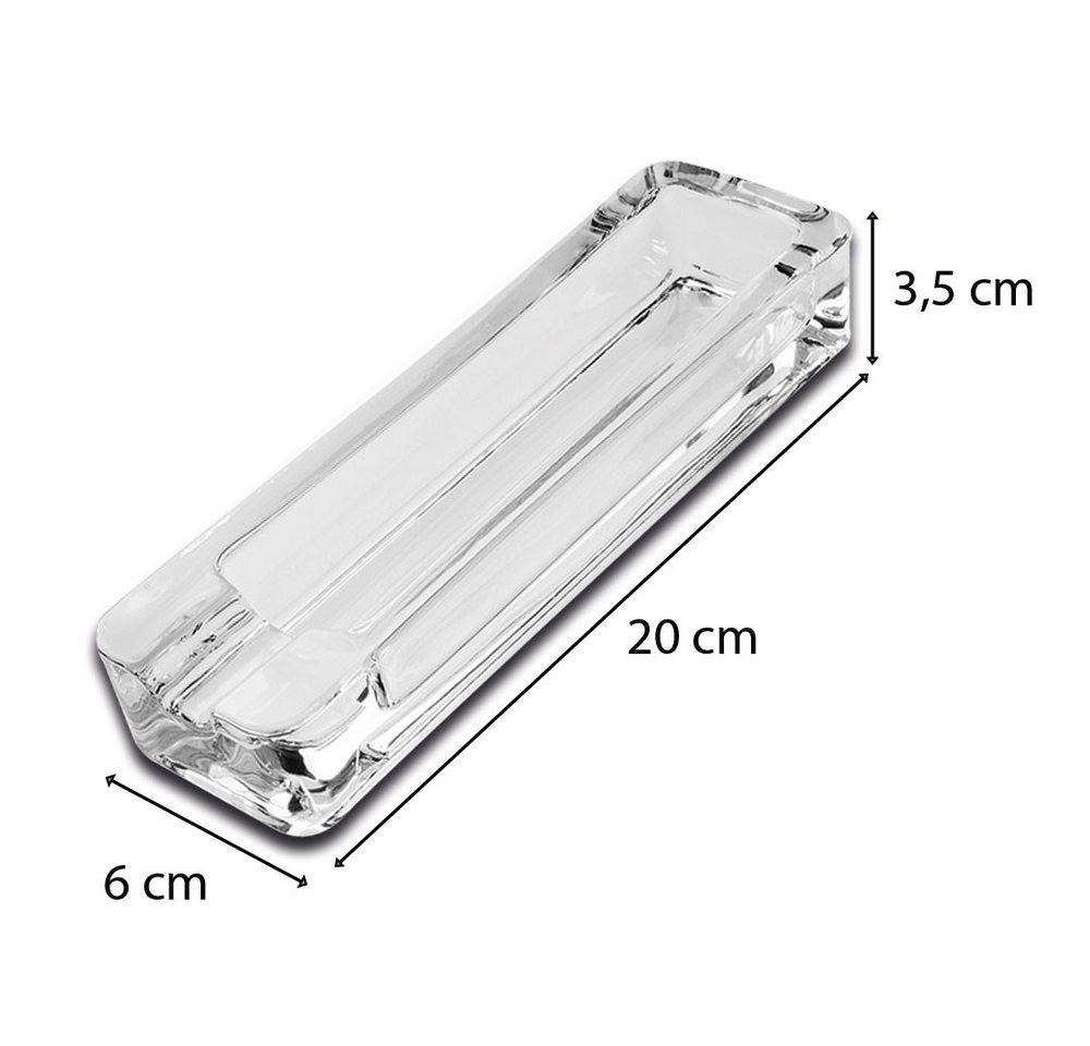 Coumo Aschenbecher Zigarrenaschenbecher Glas, Transparent, 1er Ablage, Schwer & edel – Bild 2 von 2