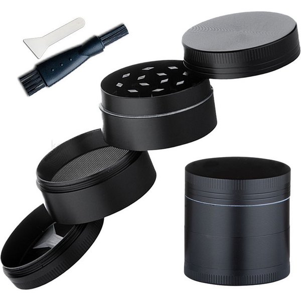 Coumo Kräutermühle Grinder Crusher, Schwarz, ⌀ 4cm, Metall Kräutermühle