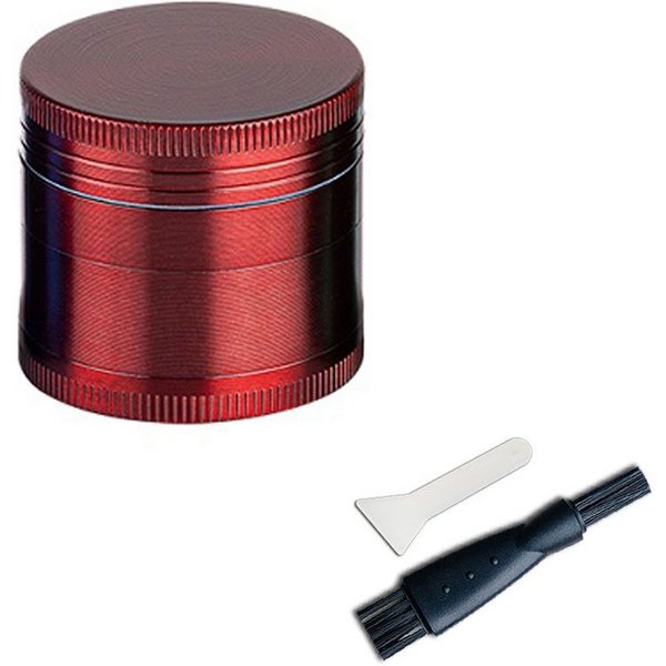Coumo Kräutermühle Grinder Crusher, ⌀ 4 cm, Kräutermühle,Gewürzmühle, 4-teilig, Metall