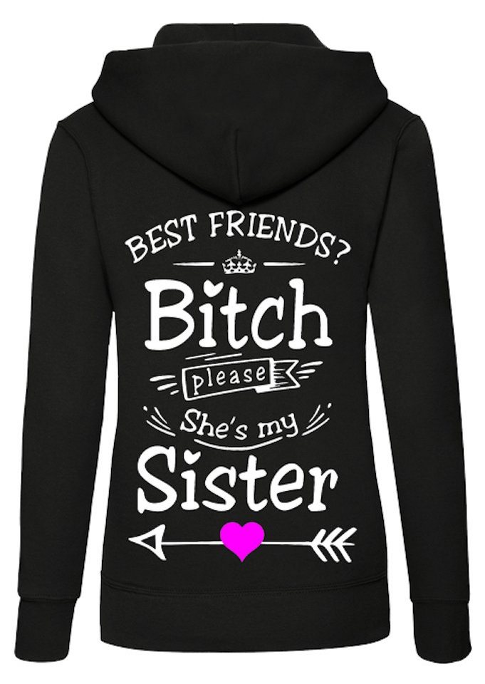Couples Shop Kapuzenpullover Best Friends Hoodie Pullover She's my Sister Fun Spruch Beste Freundin (1-tlg) mit modischen Print – Bild 2 von 5
