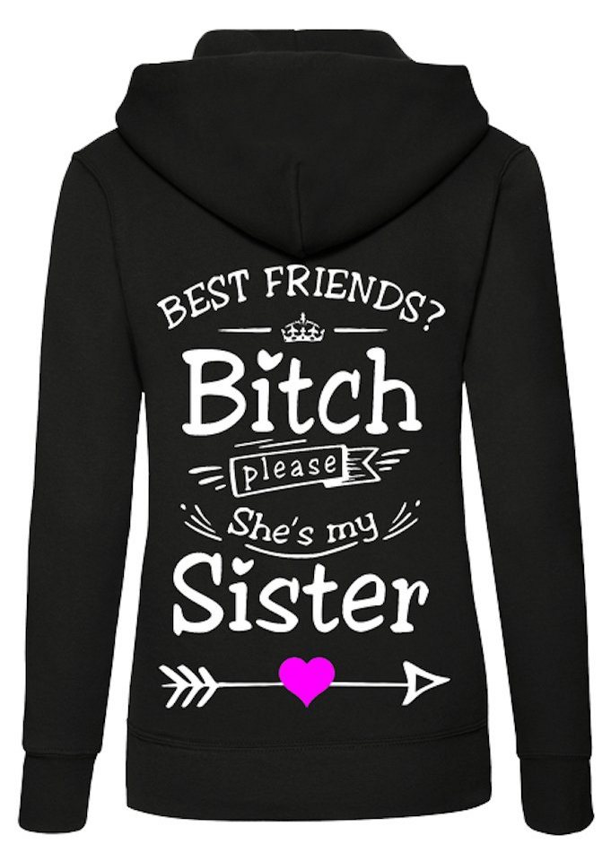 Couples Shop Kapuzenpullover Best Friends Hoodie Pullover She's my Sister Fun Spruch Beste Freundin (1-tlg) mit modischen Print – Bild 2 von 5