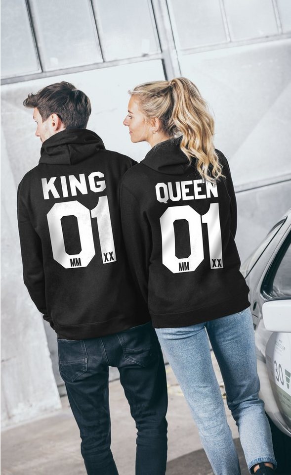 Couples Shop Kapuzenpullover KING & QUEEN Hoodie Pullover Set mit modischem Print – Bild 2 von 4