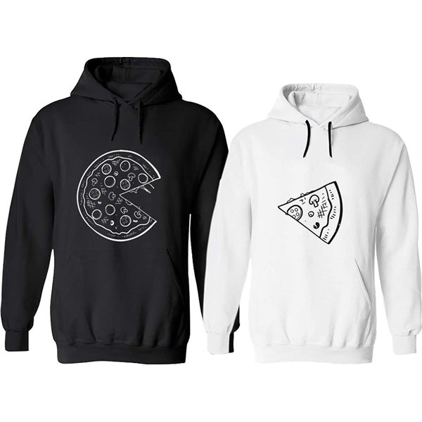 Couples Shop Kapuzenpullover Pizza Partner Look Hoodie Pullover (1-tlg) mit trendigem Fun Print
