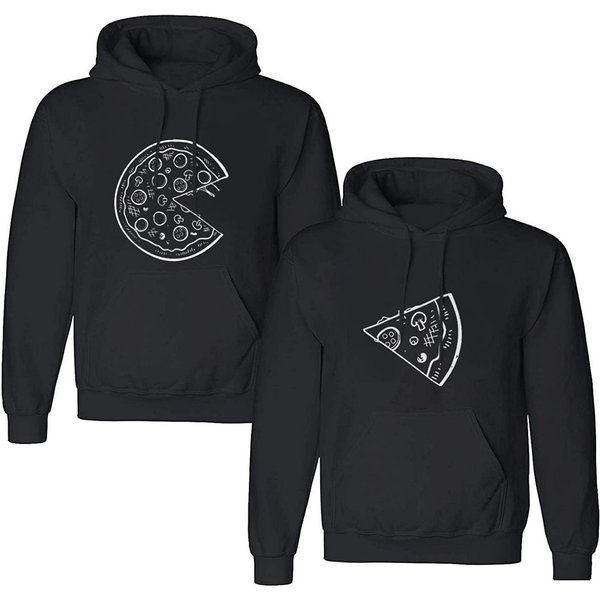 Couples Shop Kapuzenpullover Pizza Partner Look Hoodie Pullover (1-tlg) mit trendigem Fun Print