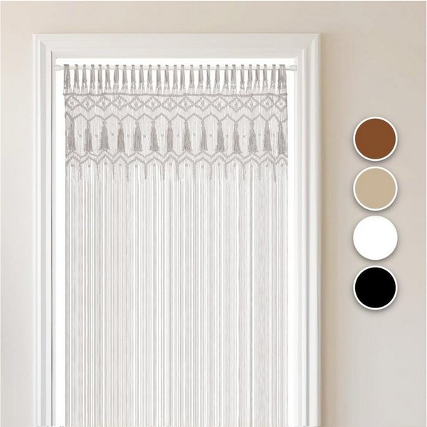 Cozyor Türvorhang Makramee 132 x 200 cm Boho Vorhang Fenstervorhang Raumteiler (1 St), Schlaufen, Baumwolle, weiß Purity, Wandteppich Wandbehang Hochzeit handge