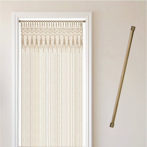 Cozyor Türvorhang Makramee 132 x 200 cm Boho Vorhang Fenstervorhang Raumteiler (1 St), Schlaufen, Baumwolle, mit Vorhangstange ohne Bohren beige, Wandteppich Wa