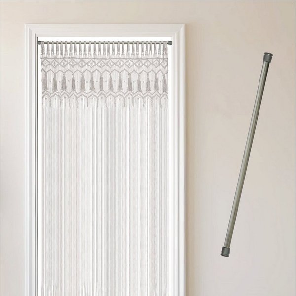 Cozyor Türvorhang Makramee 132 x 200 cm Boho Vorhang Fenstervorhang Raumteiler (1 St), Schlaufen, Baumwolle, mit Vorhangstange zum Klemmen weiß Wandteppich Wand