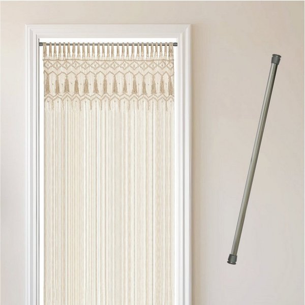 Cozyor Türvorhang Makramee 132 x 200 cm Boho Vorhang Fenstervorhang Raumteiler (1 St), Schlaufen, Baumwolle, mit Vorhangstange ohne Bohren beige, Wandteppich Wa