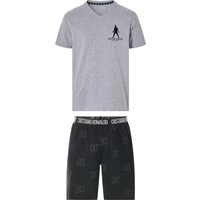 CR7 Christian Ronaldo Herren Shorty Pyjama, 2-tlg. (Grau, XL)