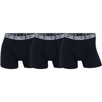 CR7 CR7 Herren Boxershorts, 3er Pack - Trunks, Cotton Stretch, Logobund, Größe L in Schwarz