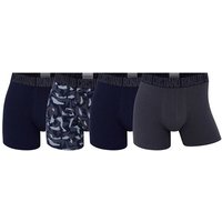 CR7 CR7 Herren Boxershorts, 4er Pack - Camouflage, Trunks, Cotton Stretch, Logobund, Größe M in Blau