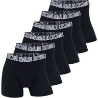 CR7 CR7 Herren Boxershorts, 6er Pack - Trunks, Cotton Stretch, Logobund, Größe L in Schwarz