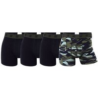 CR7 CR7 Herren Boxershorts, 4er Pack - Camouflage, Trunks, Cotton Stretch, Logobund, Größe S in Schwarz