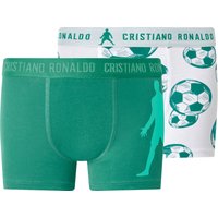 CR7 Kleinkinder Jungen Boxer, 2 Stück (Weiß/Grün, 110/116)