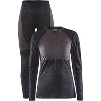 CRAFT Damen Unterwäsche Set CORE WOOL MIX SET W, Größe L in Schwarz