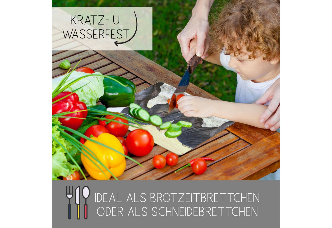 CreaDesign Frühstücksbrett Kinder Pferd Brettchen, Kunststoff, 20x25 cm, Kunststoff, (1-St) – Bild 5 von 5