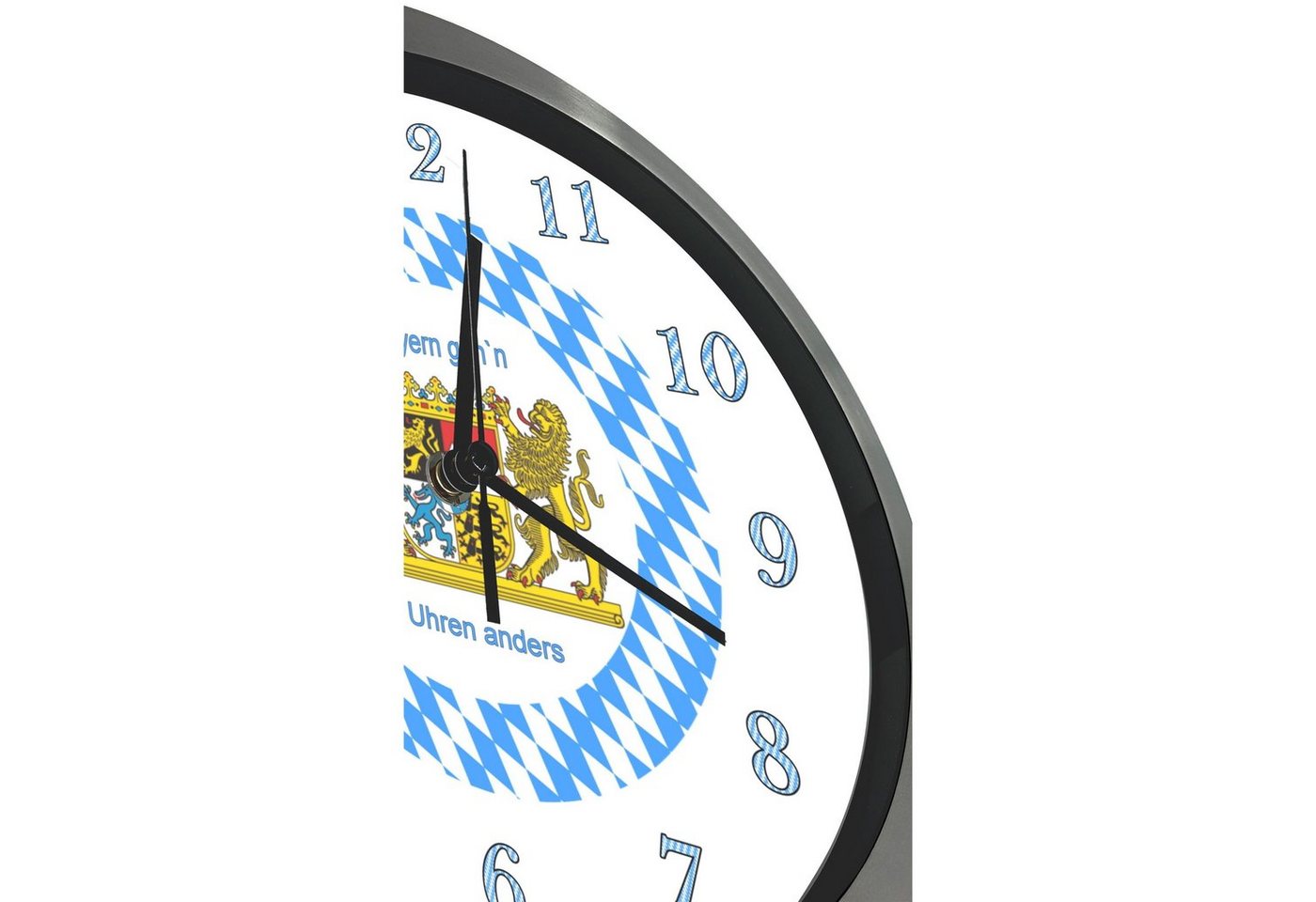 CreaDesign Wanduhr Wanduhr Bayern, rückwärtslaufende Zeiger, In Bayern gehen Uhren anders (geräuscharmes Uhrwerk) – Bild 2 von 5