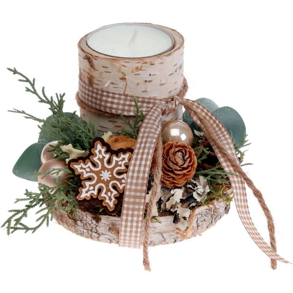 CreaFlor Home Adventskranz Adventsdeko, Handarbeit, Natur, Adventskranz, H: 12cm