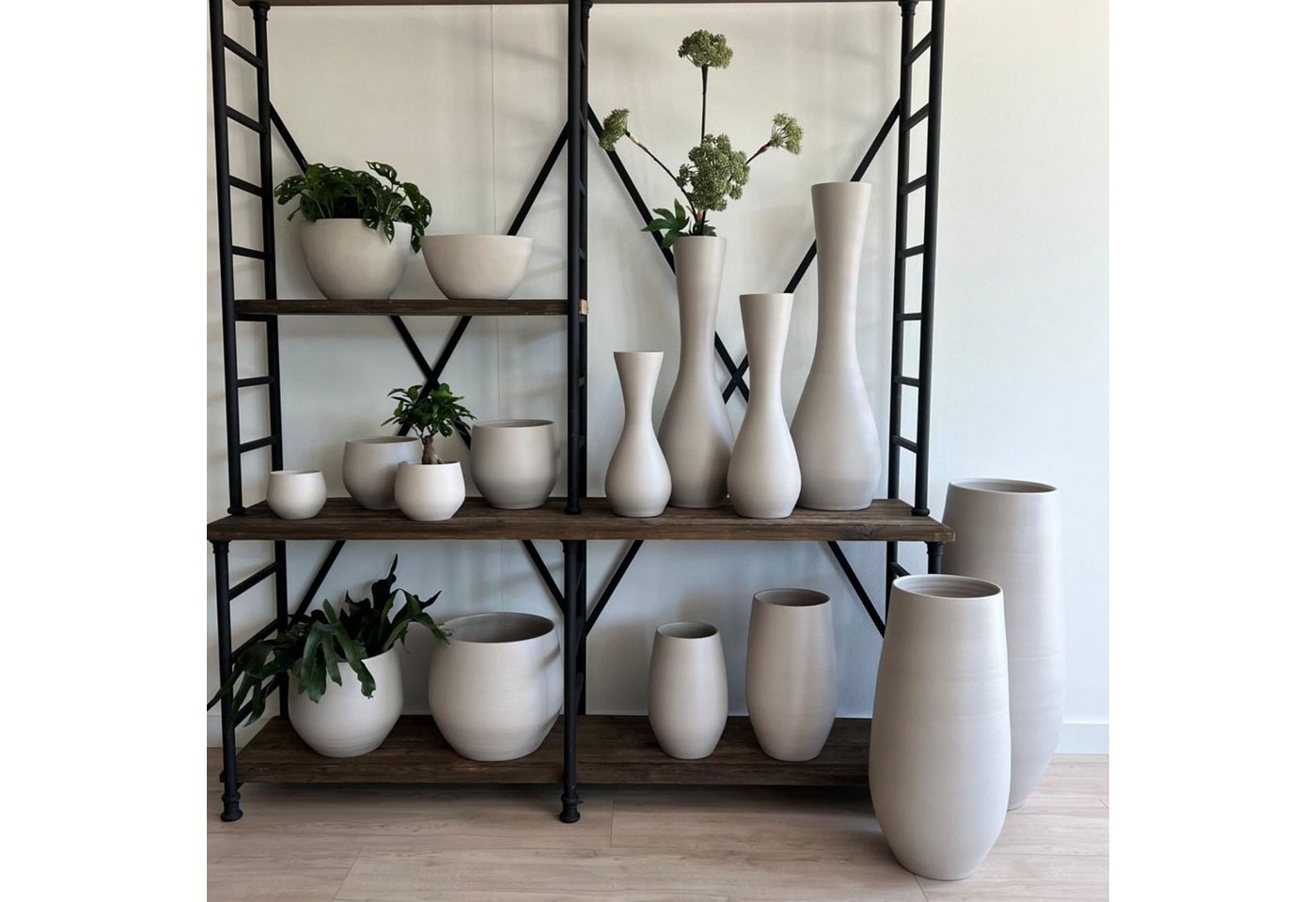 CreaFlor Home Bodenvase Petra, Bodenvase 35cm, Creme, Einfarbig, H: 35cm – Bild 2 von 2