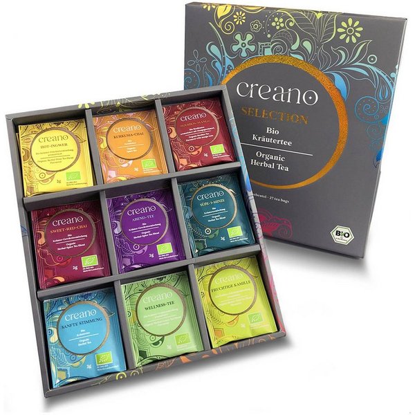 Creano Tee Bio Kräutertee Geschenkset 27 Bio-Teebeutel in 9 Sorten - 54g*, 1 x 27 St.