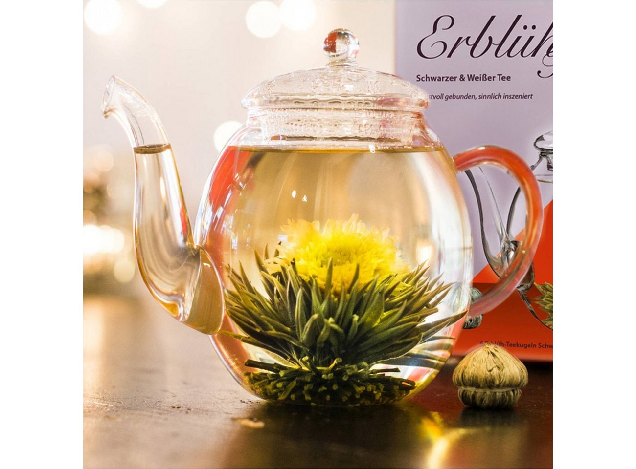 Creano Tee Geschenkset mit Glaskanne 500ml Weißtee & Schwarztee mit 6 Teekugeln, 1 x 6 St. – Bild 2 von 5