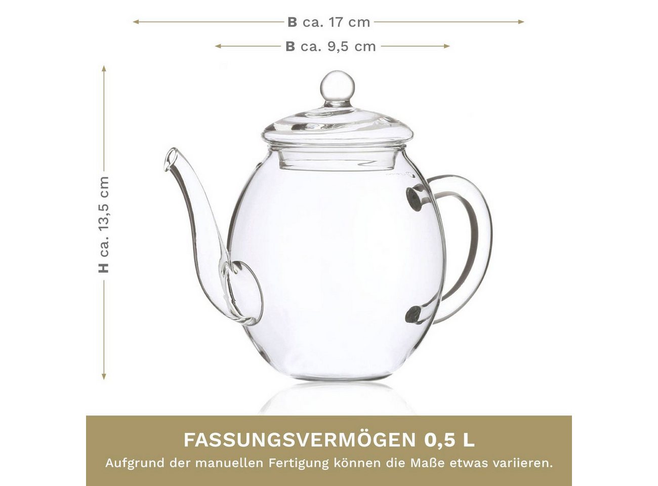 Creano Tee Geschenkset mit Glaskanne 500ml Weißtee & Schwarztee mit 6 Teekugeln, 1 x 6 St. – Bild 5 von 5