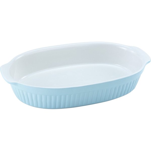 CreaTable Auflaufform Pastell Kitchen, Steinzeug, (1-St), klassisches Streifenrelief, umlaufender Kantenschutz, Pastellfarben