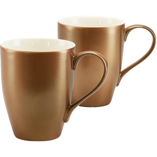 creaTable Becher Golden Days, 2-tlg., Steinzeug, 2-teilig