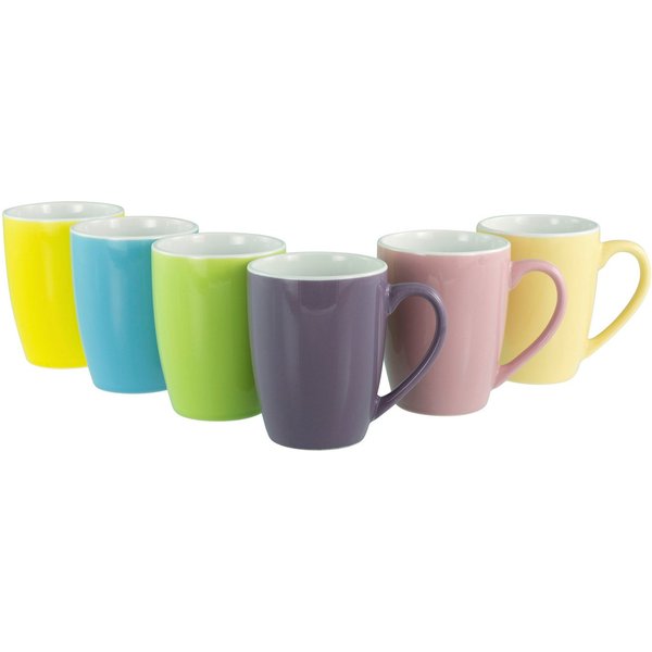 creaTable Becher Universal Fresh Bicolor, Becher 35 cl, 6-tlg., 6-tlg., Steinzeug, Frische Farben