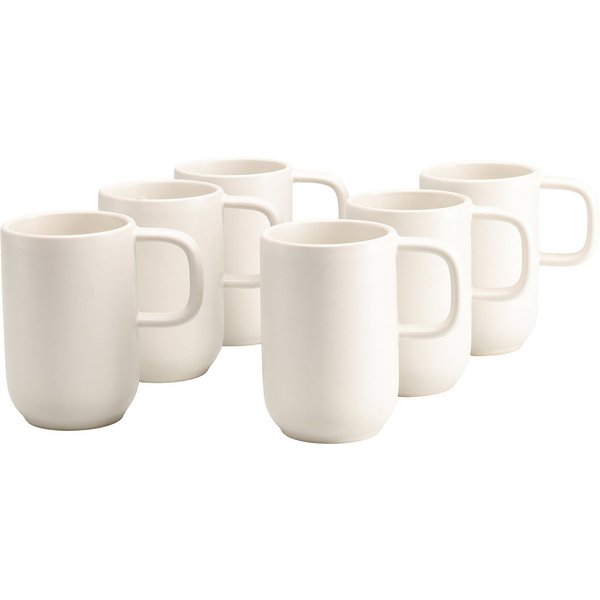 CreaTable Becher Uno, Kaffeebecher, Set 6-tlg., 6-tlg., Steinzeug, hochwertiges Steinzeug, seidenmatte Spezialglasur