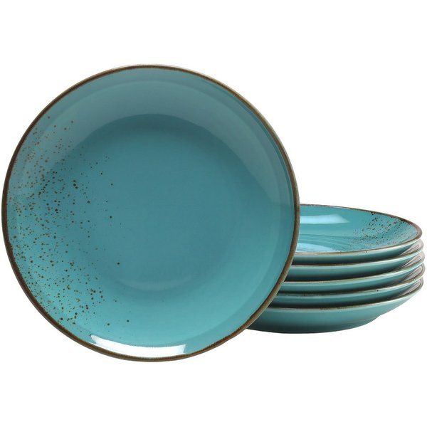 CreaTable Dessertteller Essteller NATURE COLLECTION, (6 St), Teller Set für 6 Personen, Ø 21 cm, Steinzeug