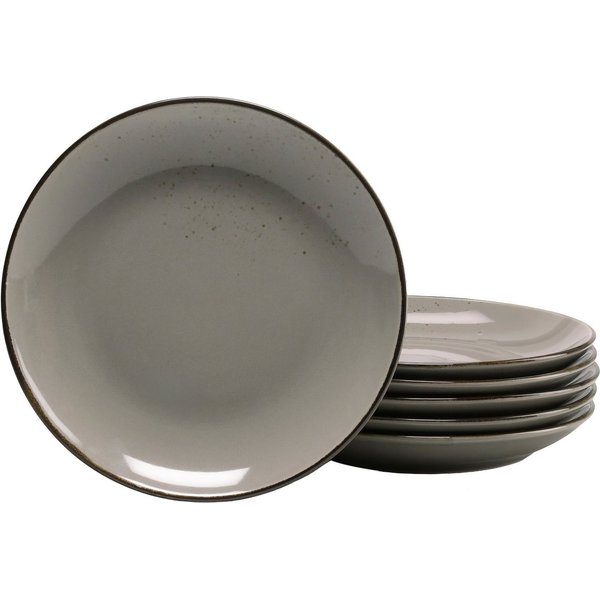 CreaTable Dessertteller Essteller NATURE COLLECTION, (6 St), Teller Set für 6 Personen, Ø 21 cm, Steinzeug