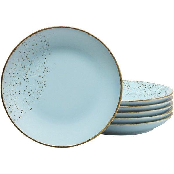 CreaTable Dessertteller Essteller NATURE COLLECTION, (6 St), Teller Set für 6 Personen, Ø 21 cm, Steinzeug