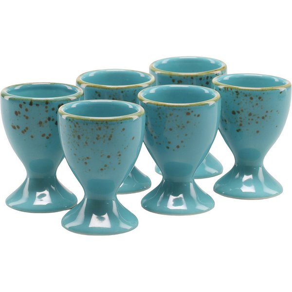CreaTable Eierbecher Nature Collection, (Set, 6-tlg), Eierhalter aus hochwertigem Steinzeug, handwerklicher Look