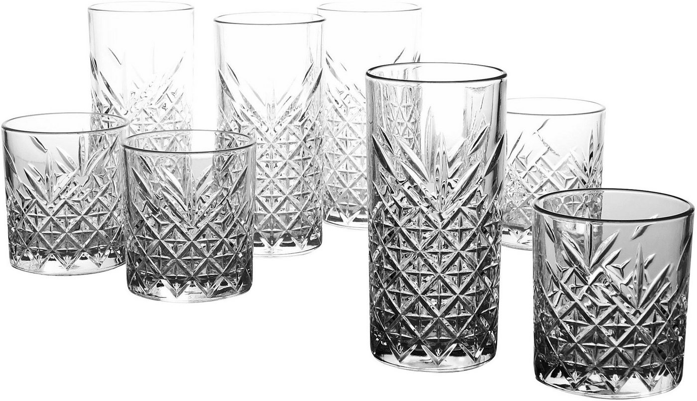 creaTable Gläser-Set TIMELESS Trinkgläser, 8-tlg., Glas, 4 Wassergläser, 4 Whiskygläser im Set – Bild 2 von 5