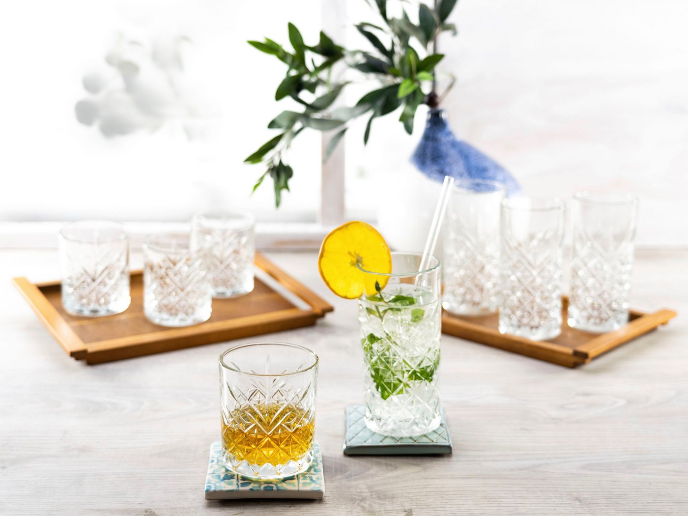 creaTable Gläser-Set TIMELESS Trinkgläser, 8-tlg., Glas, 4 Wassergläser, 4 Whiskygläser im Set – Bild 5 von 5